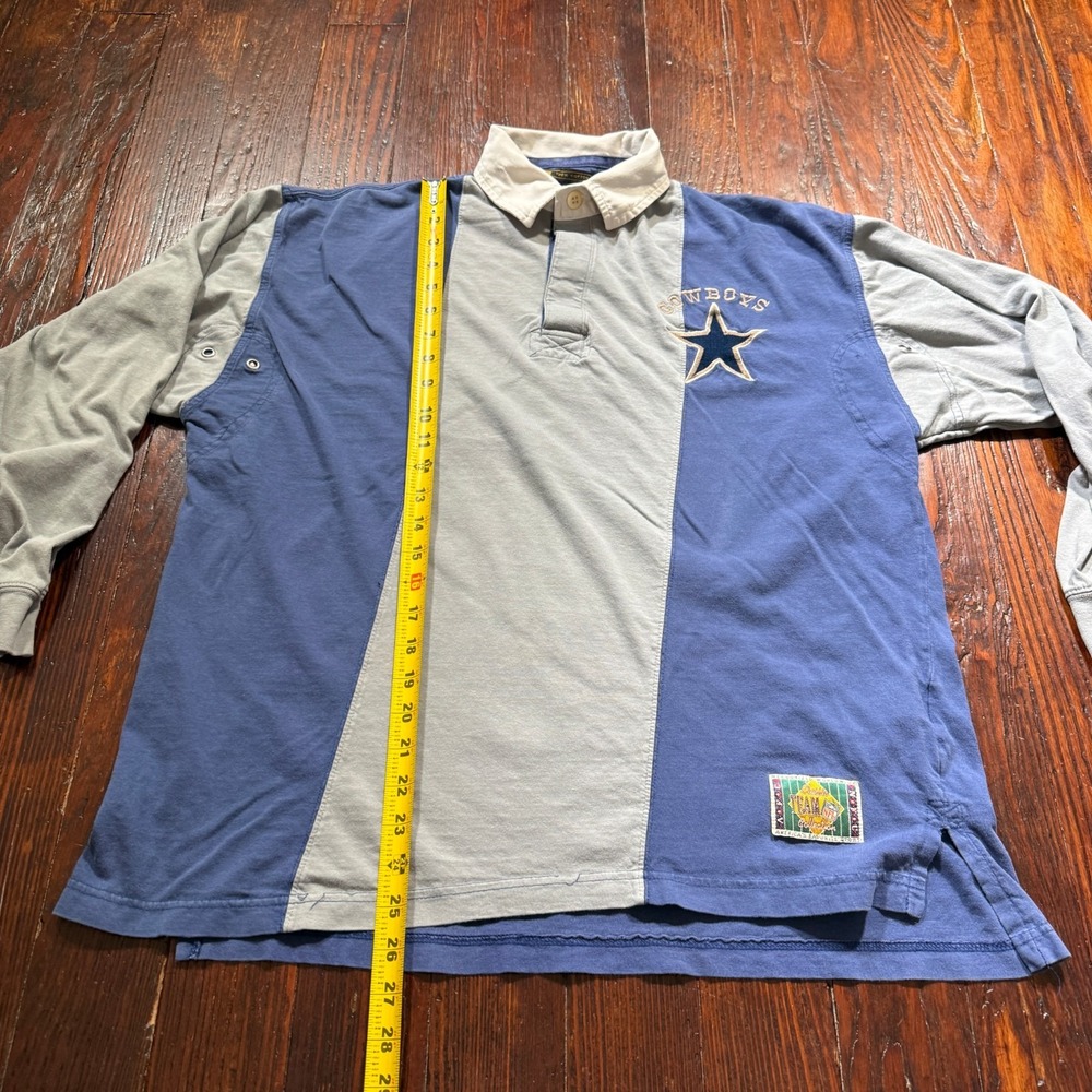 Vintage Dallas Cowboys Shirt Men XL Mirage‎ 90s NFL Rugby Polo Color Block VTG - Picture 8 of 15